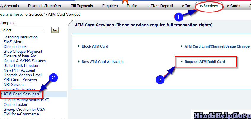 atm debit card online apply kaise kare