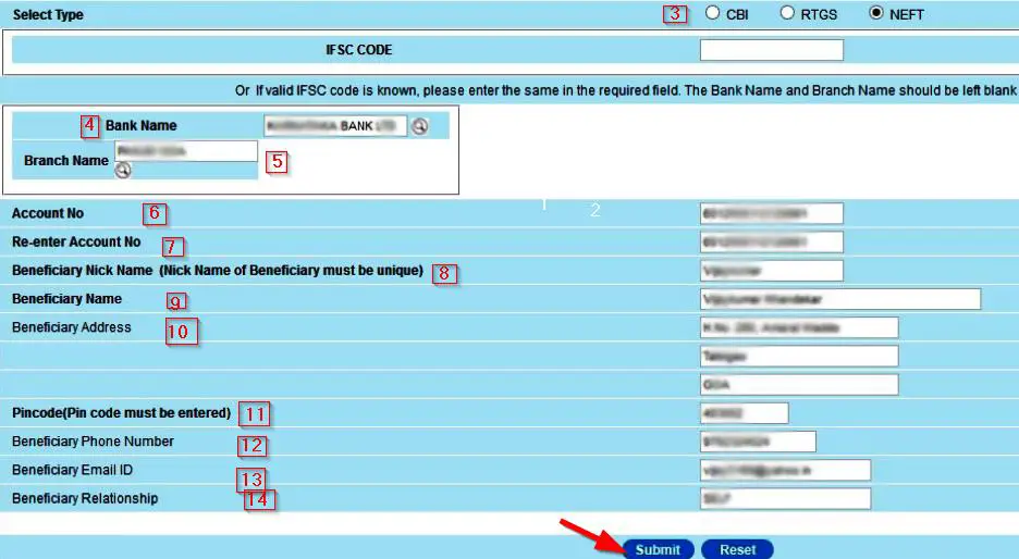 CBI Internet Banking mony transfer guide