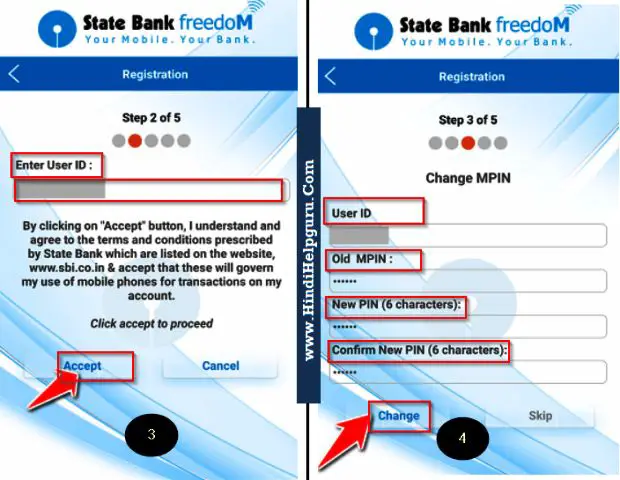 SBI Mobile Bankig activation hindi