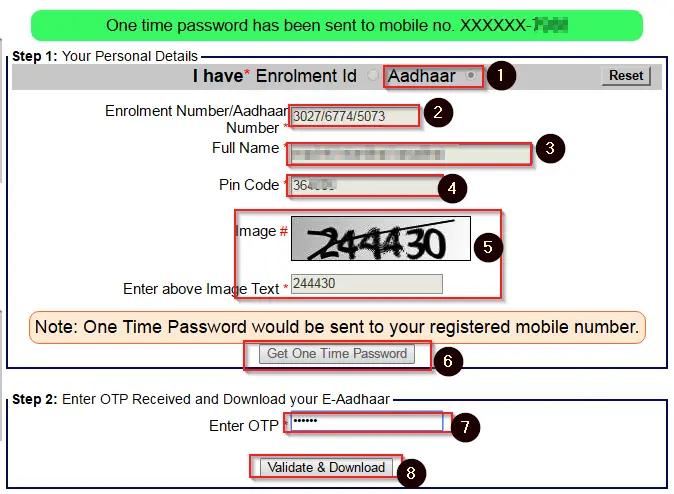 Online aadhar card print tarika hindi