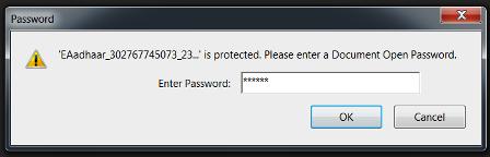 Aadhar PDF Open Password