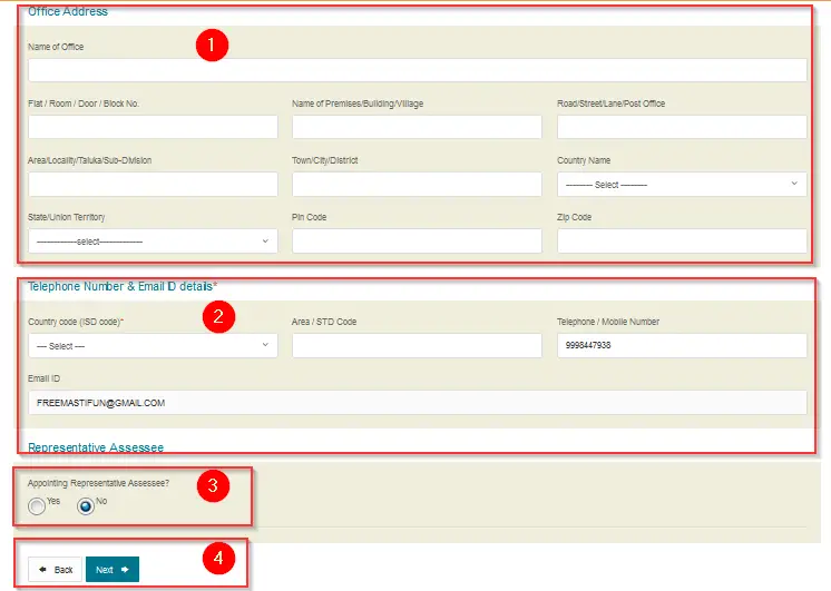 pan card office address 