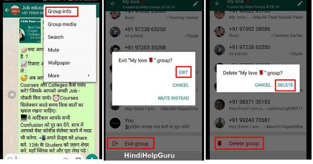 how to delete whatsapp Group 