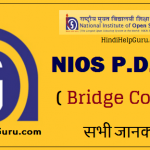 NIOS PDPET Bridge Course 6 Month information hindi