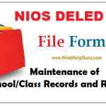 DELED SBA – Maintenance of school/class records and registers Information