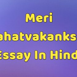 Meri Mahatvakanksha Essay In Hindi