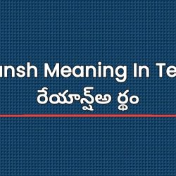 Reyansh Meaning In Telugu