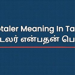 Tea Totaler Meaning In Tamil