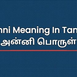 Anni Meaning In Tamil