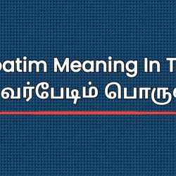 Verbatim Meaning In Tamil